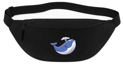 Produktbild von Huuraa Bauchtasche Blauwal Comic 2,5 Liter Black Polyester Crossbody Bag Geschenkidee