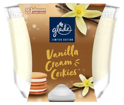 Produktbild von Glade Langanhaltende Duftkerze im Glas, Vanilla Cream Cookies, bis zu 30 Stunden