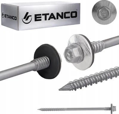 Obrázek produktu pro Etanco vruty do sendvičových panelů pozinkované do dřeva a betonu160 mm 100 ks.