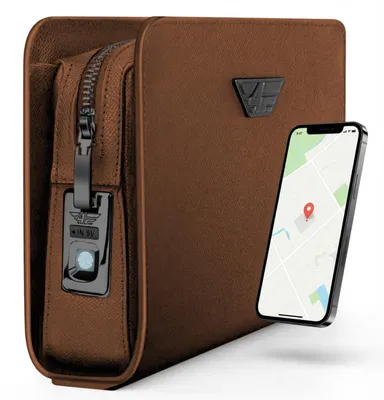 Produktbild von 4FLY Smart Handtasche aus Leder, Fingerabdruck Schloss, Smart Tracker kompatibel mit Apple Wo ist App, Kartenfach, 2 Fächer