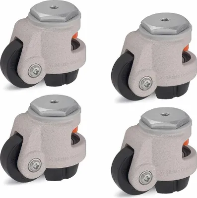 Zdjęcie produktu dla Zestaw 4 kółek poziomujących 45 mm Kółka Blickle o udźwigu 180 kg HRIG-POA 45