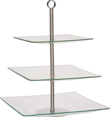 Obrázek produktu pro Skleněná miska na ovoce TORT STAND SERVING PLATE CUPBOARD 3 úrovně