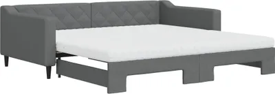 Obrázek produktu pro vidaXL Rozkládací denní postel s matracemi Tmavě šedá 100x200 cm Látka