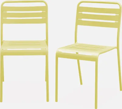 Immagine prodotto di Set 2 sedie da giardino bistrot in acciaio, Giallo