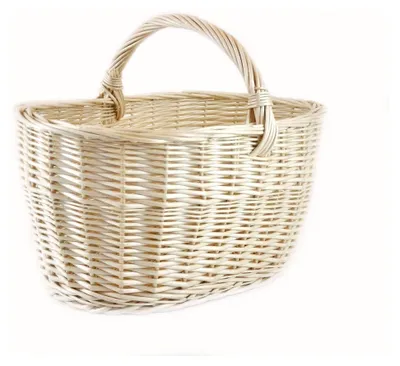 Produktbild von Einkaufskorb aus Weide, geflochten, weiß, BTH 46/33/25-34cm, stabiler Tragekorb