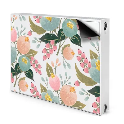 Produktbild von Magnet Heizung Verkleidung Abdeckung Heizung Heizkörperabdeckung 110x60 cm - Lackierte Blumen
