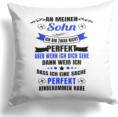 Produktbild von 22Feels Sohn Geschenk 18. Geburtstag Weihnachten Abitur Matura Jungs Kissen Uni Abschluss Bachelor Master Firmung Konfirmation Kinder Deko Männer Dekoration Wohnzimmer Schlafzimmer Couch