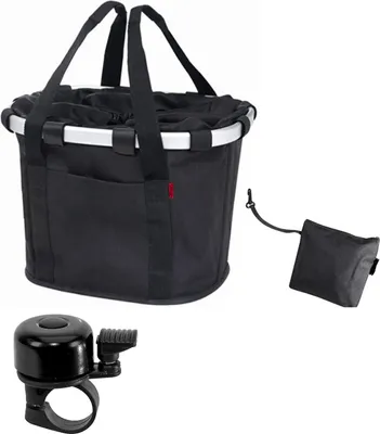 Produktbild von Rixen & Kaul Fahrrad - Lenkertasche Vorderradkorb Schwarz inkl. Fahrradklingel