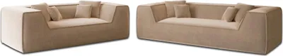 Produktbild von Samtstoff 3-2-Sitzer Sofa Set Liberia Beige