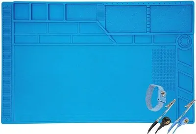 Productafbeelding van XXL Siliconen Soldeermat 55 x 35 cm - Hittebestendig tot 500 °C met Antislip Grip