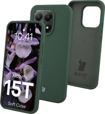 Produktbild von Silikon Handyhülle für Xiaomi 15T, Bizon Soft Case, Dunkelgrün