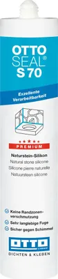 A product shot of a sealant tube with text and graphics.