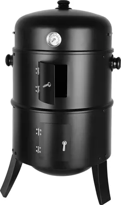 Produktbild von Räucherofen, Edelstahlgrills, 37,5 cm Grillmaße, Kohlekompatibel, Verstellbare Lüftungsöffnungen, Hochtemperaturbeständiger Emaillebehälter