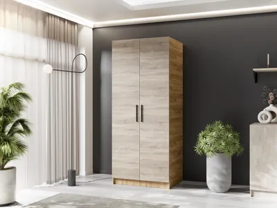 Produktbild von KIER FURNITURE  Drehtürenschrank - Kleiderschrank mit Kleiderstange , 78x205x52,5 cm