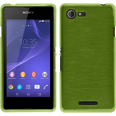 Produktbild von PhoneNatic Case kompatibel mit Sony Xperia E3 - pastellgrün Silikon Hülle brushed + 2 Schutzfolien