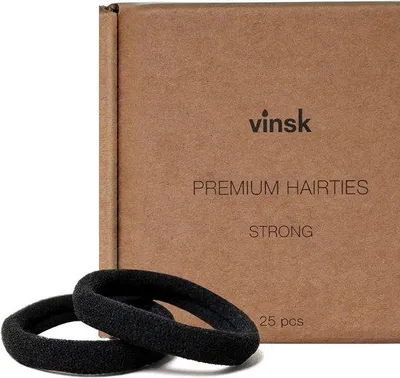 Productafbeelding van Zwarte haarelastieken voor mannen en vrouwen - Grote set van 25 stuks met sterke hold