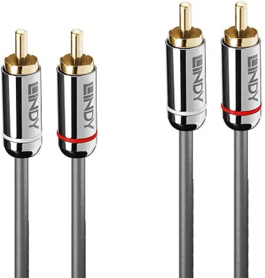 Image de Lindy 2m Dual Phono Audio Cable, Cromo Line