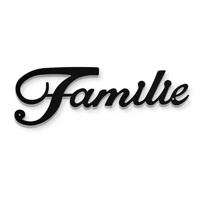 Image de Décoration murale IvoQ « Famille » en métal noir – Mot en métal noir – Décoration murale élégante pour la maison – Idéale pour le salon, le couloir ou l'entrée – Lettres en métal noir