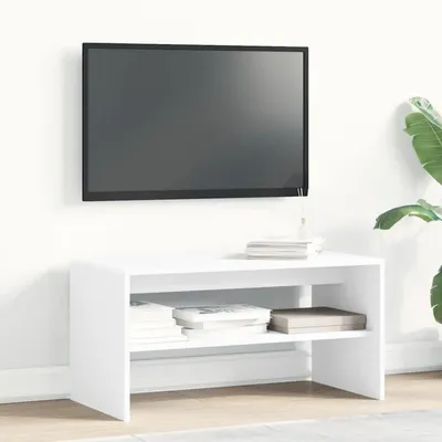 Produktbild von TV-Ständer 80 cm Weiß, TV-Regal Konsolentisch mit offener Ablage