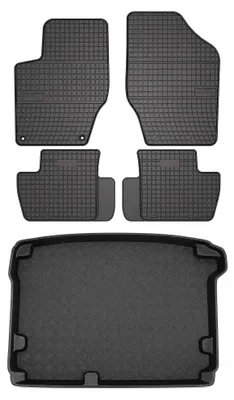 Produktbild von Gummimatten + Kofferraumwanne für Citroen DS4 2011-2015 (Schrägheck, 5-Türer) – Schwarz, passgenau – Wielganizator SolidPRO