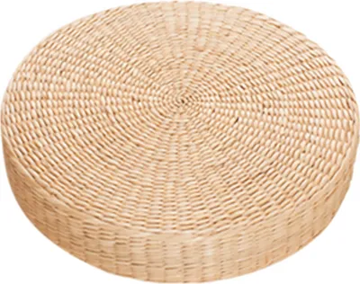 Produktbild von Tatami-Kissen, atmungsaktiv, weit verbreitet, bequem, rundes Strohgeflecht, handgefertigtes Kissen für den Boden-Größen:45cm