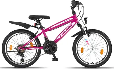 Produktbild von 20 Zoll Fahrrad MTB mit Beleuchtung und SHIMANO 18-Gang Faster Lila