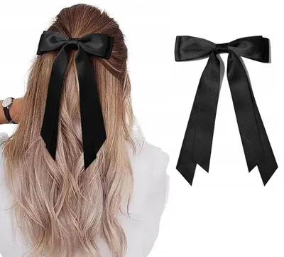 Produktbild von Sajbazar Elegante lange schwarze Schleifen-Haarspange