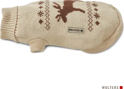 Produktbild von Wolters Strickpullover Elch, Größe:35 cm, Farbe:beige/braun