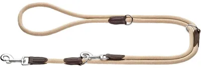 Produktbild von HUNTER Verstellbare Hundeführleine FREESTYLE, Farbe: beige, robust & wetterfest,
