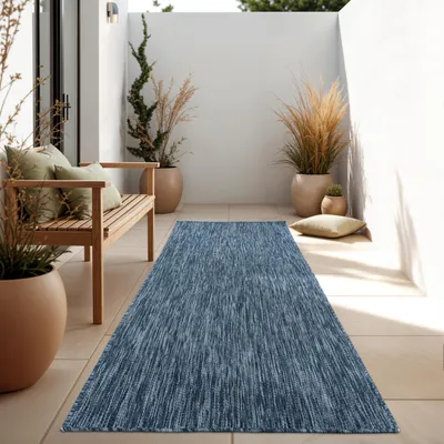 Immagine prodotto di Tappeto per interni ed esterni a trama piatta monocromatico moderno resistente alle intemperie per terrazza cucina dimensioni 80x250 cm