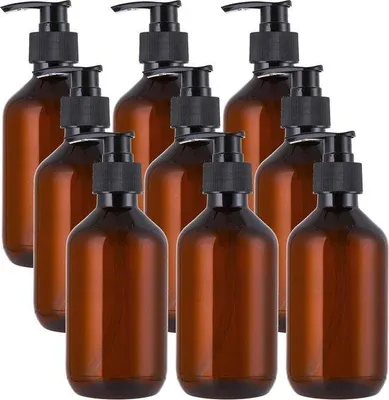 Obrázok produktu pre Jantárovožltý plastový stojan na fľaše šampónov s 9 priehradkami