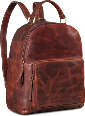 Produktbild von ROYALZ "Topeka" Vintage Lederrucksack Damen Echtleder mittelgroß - eleganter Rucksack ideal als Cityrucksack Tagesrucksack Rucksackhandtasche für Freizeit Ausflüge Alltag