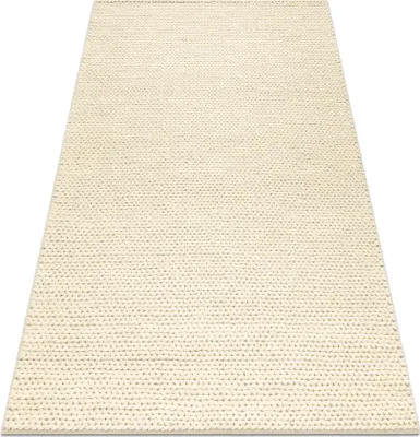Produktbild von Wollteppich TAHAR 99004B Creme - HANDGEWEBT Schlinge, uniform beige 160x240 cm