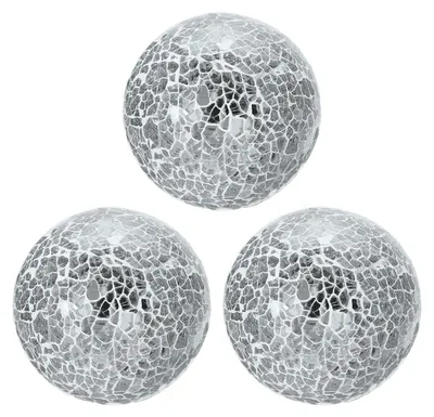 Image de Boules de verre décoratives, effet mosaïque, diamètre de 8 cm, pour la décoration de table