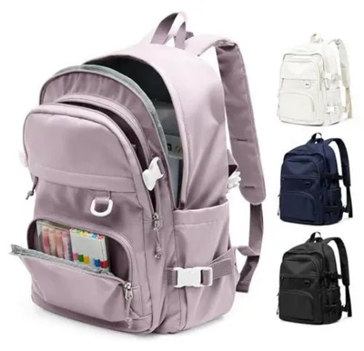 Productafbeelding van Rugtas voor tieners, dames en heren, paars, 14 inch laptopvak, waterdicht, groot, casual dagrugzak