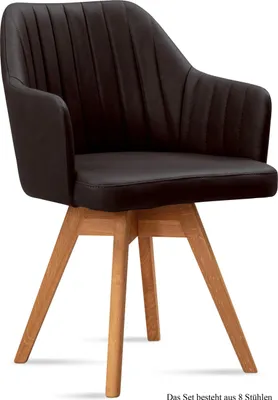Produktbild von Armlehnstuhl drehbar (8er-Set) Dotty 58x81x60 Eiche geölt/Espresso