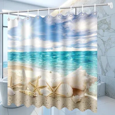 Produktbild von Unyqoos® Duschgitter 200x200 cm mit Ozean-Design und schimmelresistentem Material für das Badezimmer