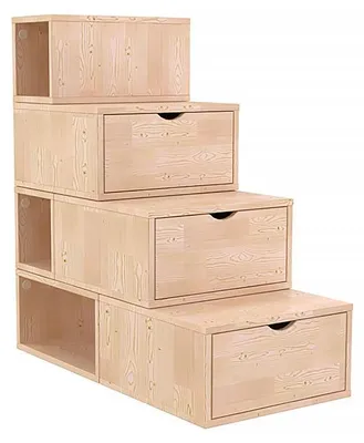Produktbild von Treppenregal 100 cm - Naturlack