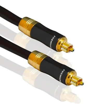 Produktbild von PremiumX 1m GOLD-LINE Optisches Toslink Kabel Digital-Audiokabel SPDIF LWL