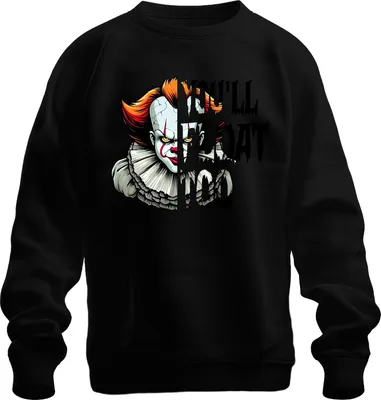 Produktbild von Pennywise Horror Clown Grusel Halloween Retro Vintage Unheimlich Uni Sweatshirt Pullover, Schwarz, L