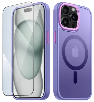 Produktbild von Mattes Magsafe-Hülle für das iPhone 15 Pro + 9H-Displayschutzfolie