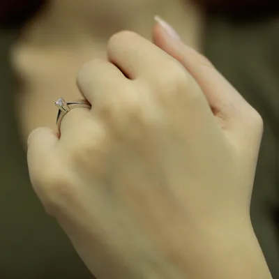 Produktbild von 0,15 Carat Solitär Diamantring 14 Karat Weißgold - 54 (17,20 mm)