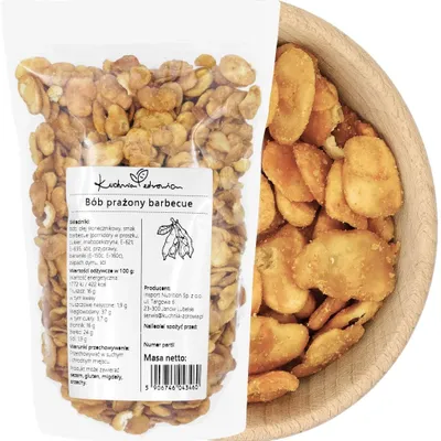 Produktbild von Favabohnen Geröstet BBQ 500 g Proteinreich Ballaststoffreich Knusper Snack Chips
