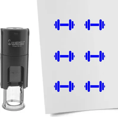 Produktbild von CombiCraft Selbstfärbender Stempel 'Hantel' in der Farbe Blau, Ø10mm