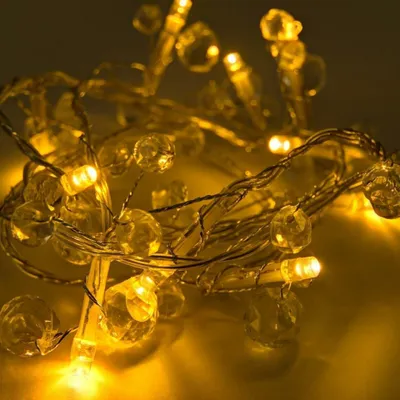 Produktbild von DecoLED LED-Lichterkette, warmweiß, klare Kristalle, LEDs