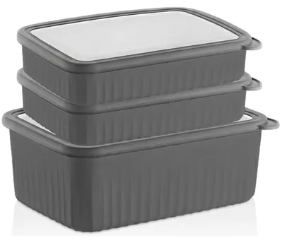 Produktbild von Vorratsdosen mit Deckel Luftdicht, BPA-frei, (3er Set, 1x4,2L, 2x2,1L)