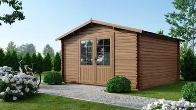Immagine prodotto di Casetta da giardino in legno - 15.2m2 - 3.9x3.9m - impregnata - 34mm - colore: marrone
