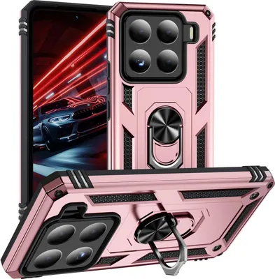 Produktbild von Mobigear Armor ring  Xiaomi 15 Hülle Hardcase Backcover Stoßfest mit Ringhalter - Roségold