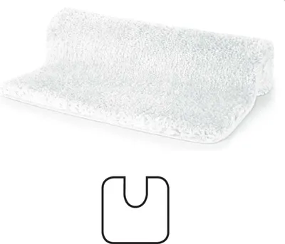 Produktbild von Spirella Badteppich Badematte Duschvorleger Mikrofaser Hochflor | flauschig | rutschhemmend | geeignet für Fußbodenheizung | 55x55 cm mit WC Ausschnitt | Weiß