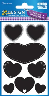 Produktbild von AVERY Zweckform CREATIVE Sticker "Herzen" 1 Blatt à 8 Sticker